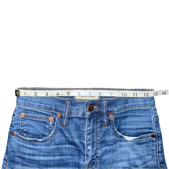 Madewell Cali Demi-Boot Jeans Size 23 Haywood Wash Destructed Hem Cropped Flare - Picture 8 of 11